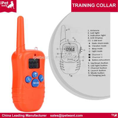 2017 New Pet Product Rubber Button Orange dog training collar with remote garmin petsmart manufacturer 1dog