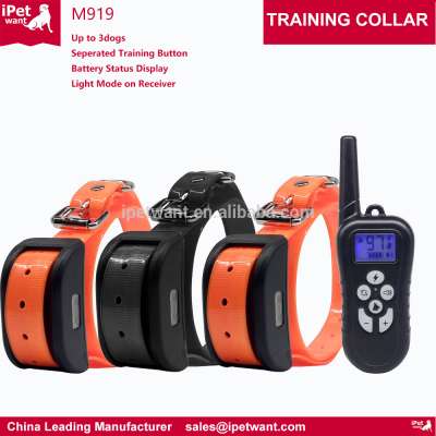 2017 Best Electric Pet Dog Training E Collars with Remote vibration and shock for Dogs Training up to 3dogs